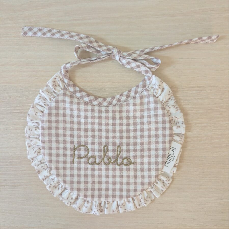 Babero volantitos Trigo vichy