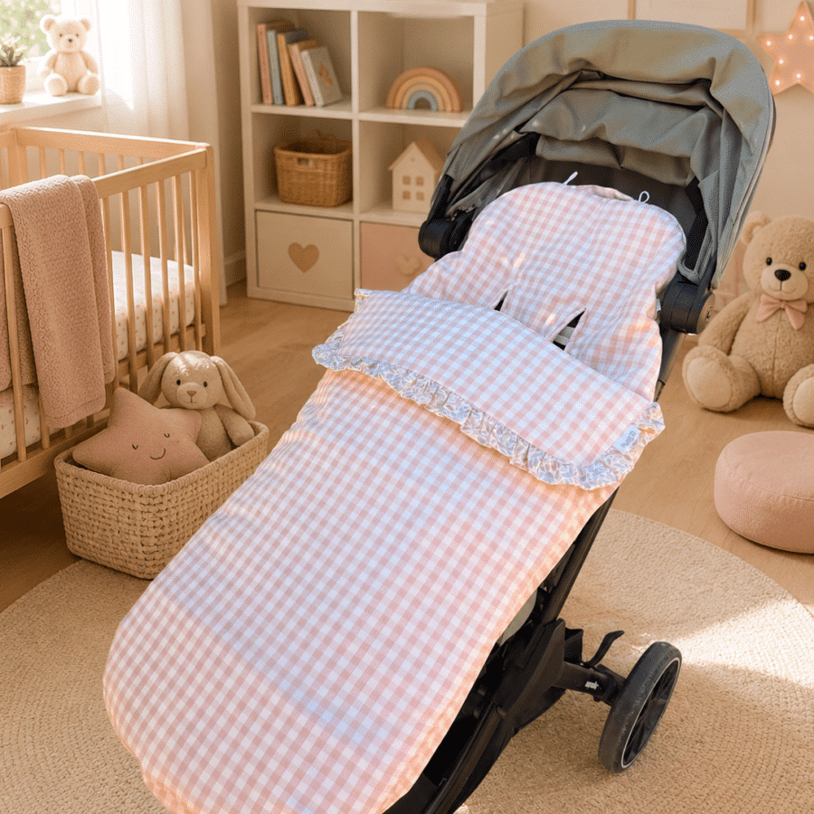 Saco de silla Nido Vichy Rosa