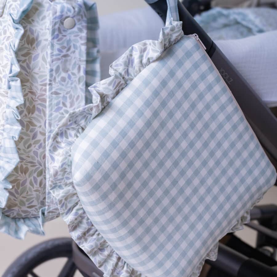 Neceser pañalera con volantes Nido Vichy Verde