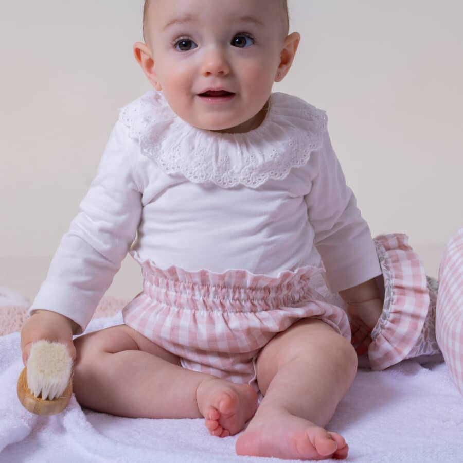 Cubrepañal Nido Vichy Rosa