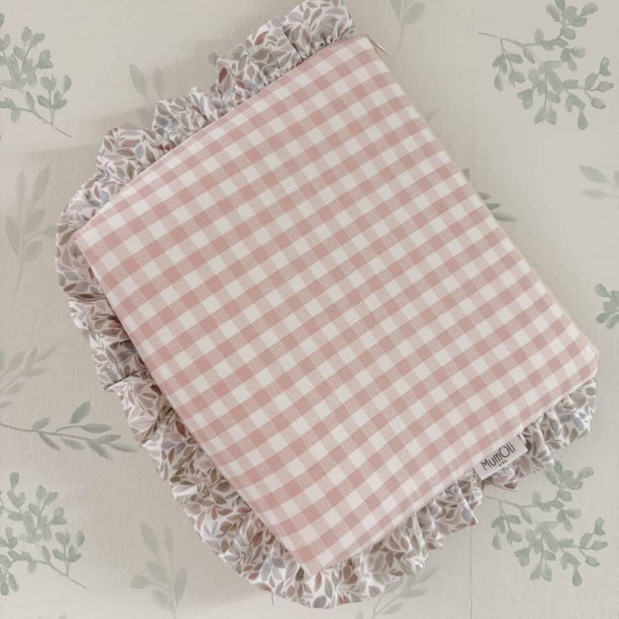 Neceser pañalera con volantes Nido Vichy Rosa