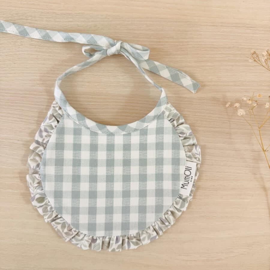 Babero volantitos Nido Vichy Verde