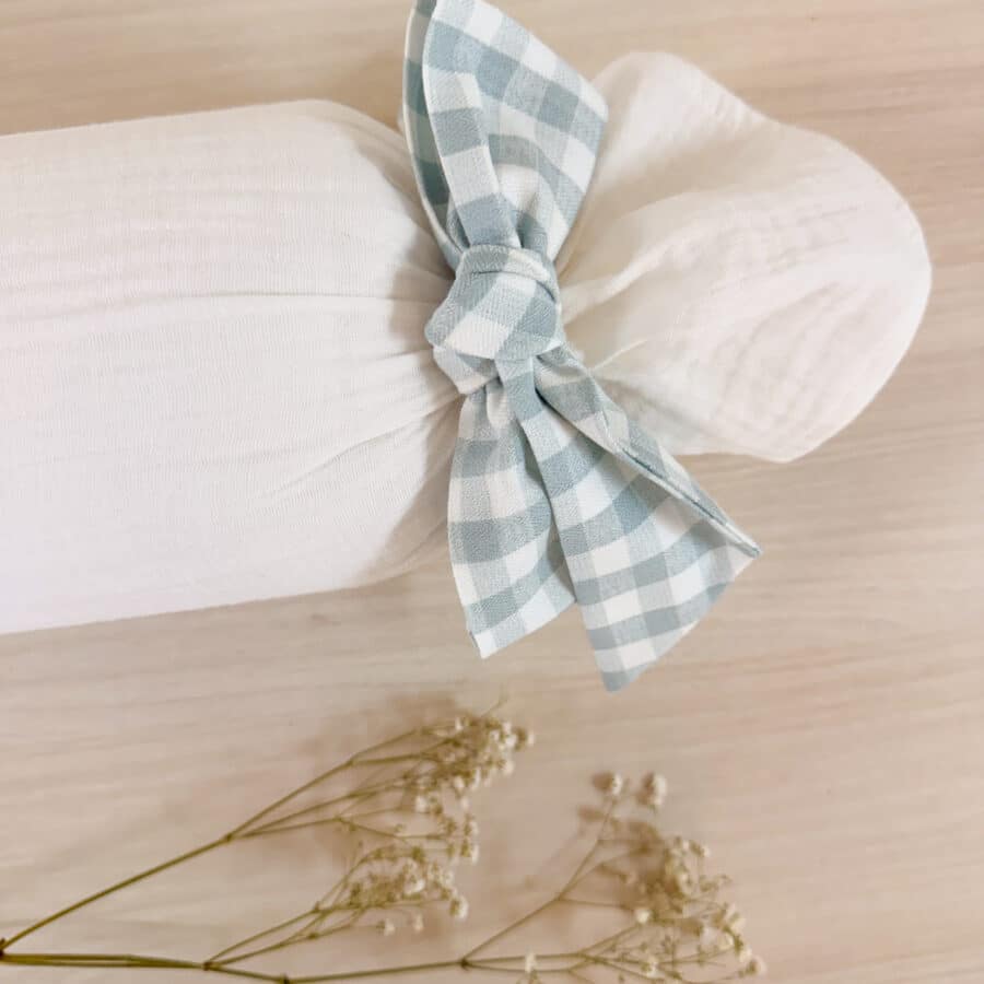 Cojín antivuelco Crudo lazo Nido Vichy Verde