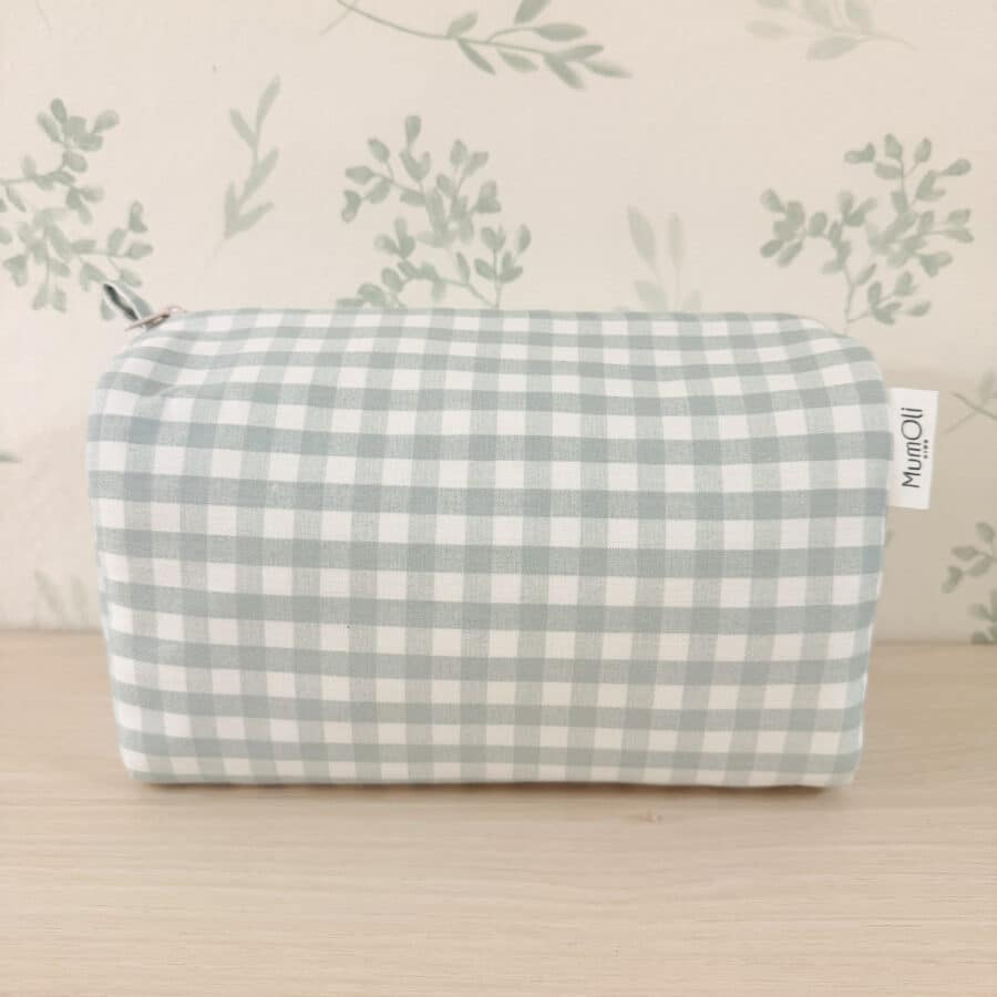 Neceser Nido Vichy Verde interior impermeable