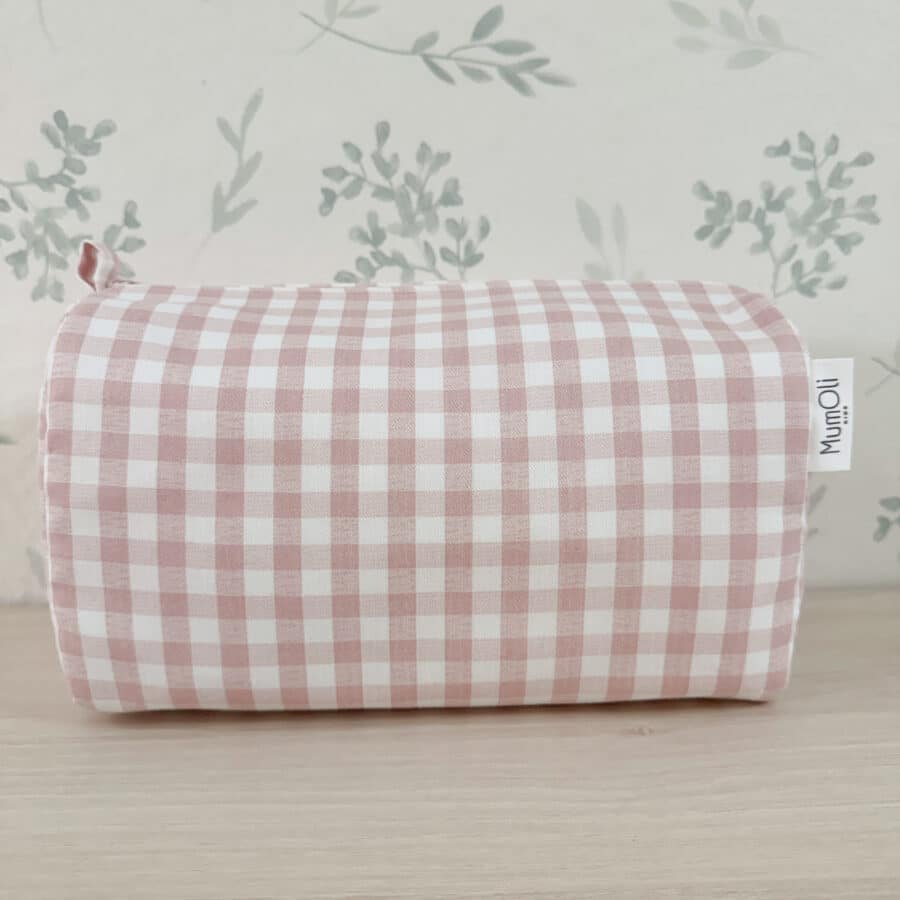 Neceser Nido Vichy Rosa interior impermeable